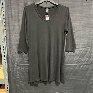 Lildy women’s black Solid V-Neck‎ Side Slit Tunic / Size L-Xl / NWT / Box 19-18